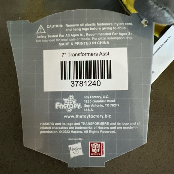 Transformers More Than Meets The Eye BUMBLEBEE Plush / Hasbro / 7” / BRAND NEW - Picture 11 of 15